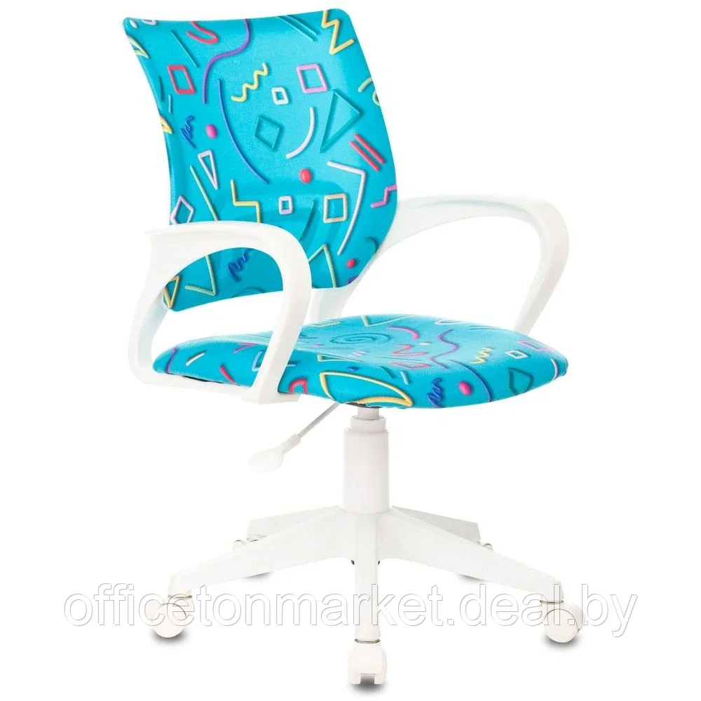 Кресло детское Бюрократ KD-W4, ткань, пластик, голубой - фото 1 - id-p179291212