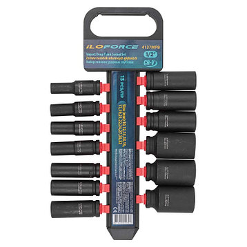 Набор головок ударных глубоких13пр.,1/2''(10, 12-15, 17, 19, 21, 22, 24, 27, 30, 32мм), на пластиковом, фото 2