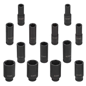 Набор головок ударных глубоких13пр.,1/2''(10, 12-15, 17, 19, 21, 22, 24, 27, 30, 32мм), на пластиковом, фото 2