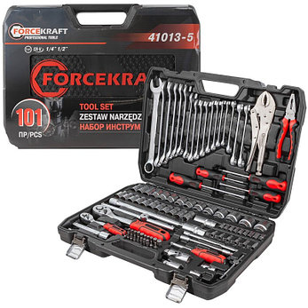 Набор инструментов 101пр. 1/4", 1/2" (6гр.) FORCEKRAFT FK-41013-5, фото 2