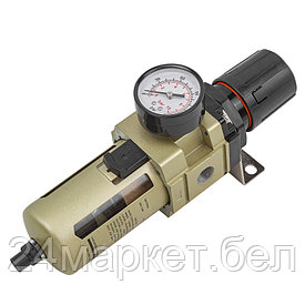 Фильтр-регулятор с индикатором давления для пневмосистем 1/2''(автоматич. слив,10Мк, 4000 л/мин, 0-10bar,раб.