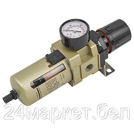 Фильтр-регулятор с индикатором давления для пневмосистем 1/2''(10Мк, 4000 л/мин, 0-10bar,раб. температура