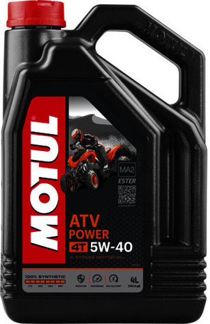 Масло синтетическое 100% для квадроциклов Motul ATV POWER 4T 5W40 4L, фото 2