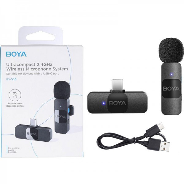 Беспроводная микрофонная система Boya BY-V10 (разъем USB Type-C) - фото 2 - id-p209646852