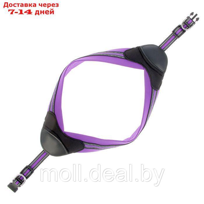Шлейка супермягкая со светоотражающей прошивкой, обхват 62-69 см, фиолетовая - фото 2 - id-p210191129