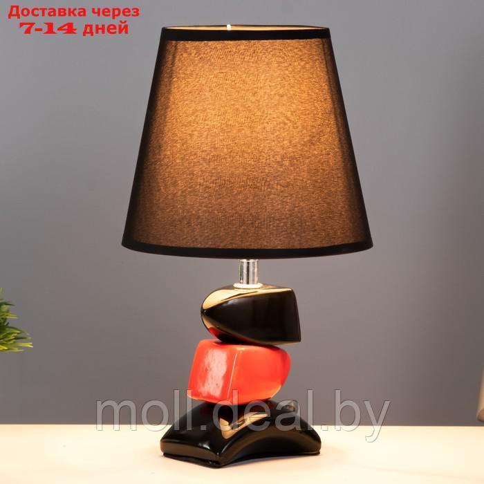 Настольная лампа "Дасия" E14 40Вт черно-красный 18х18х29 см - фото 2 - id-p210193376