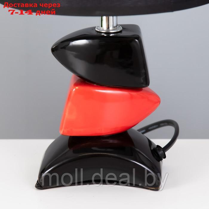 Настольная лампа "Дасия" E14 40Вт черно-красный 18х18х29 см - фото 6 - id-p210193376