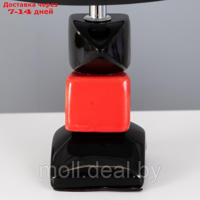 Настольная лампа "Дасия" E14 40Вт черно-красный 18х18х29 см - фото 7 - id-p210193376
