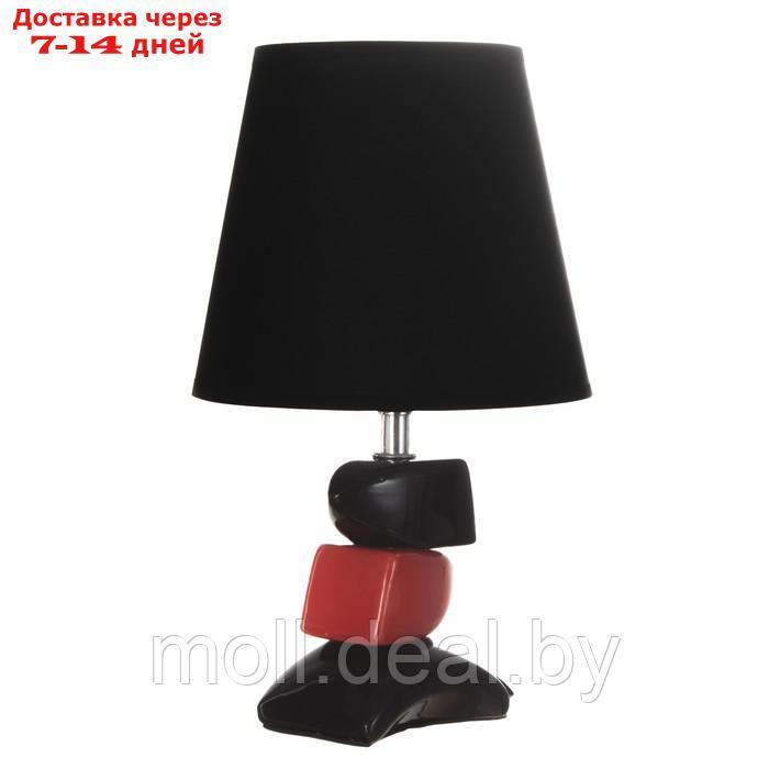 Настольная лампа "Дасия" E14 40Вт черно-красный 18х18х29 см - фото 9 - id-p210193376