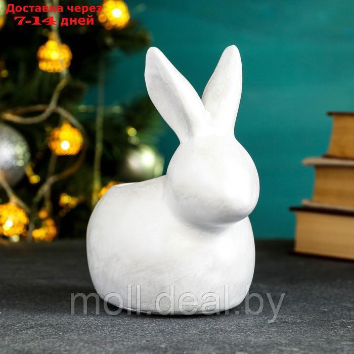 Фигурное кашпо "Кролик" белый перламутр, 16х15,5см - фото 1 - id-p210188006
