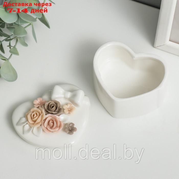 Шкатулка керамика сердце "Бант и розы" МИКС 5,8х8х6,8 см - фото 6 - id-p210189624