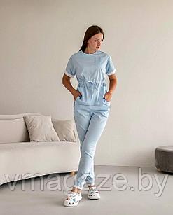 Медицинский костюм,женский Юля 76%х/б (цвет голубой)