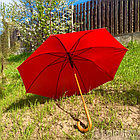 Зонт-трость универсальный Arwood Полуавтоматический / деревянная ручка Желтый, фото 2