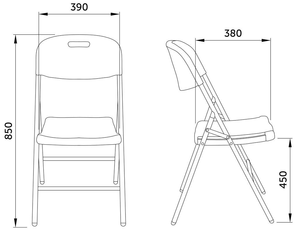 Стул садовый складной со спинкой, белый, hdpe-пластик - фото 6 - id-p210229757