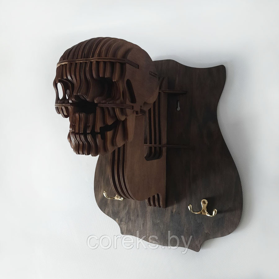 Вешалка для шлема "Череп" (коричневый) - фото 1 - id-p188727423