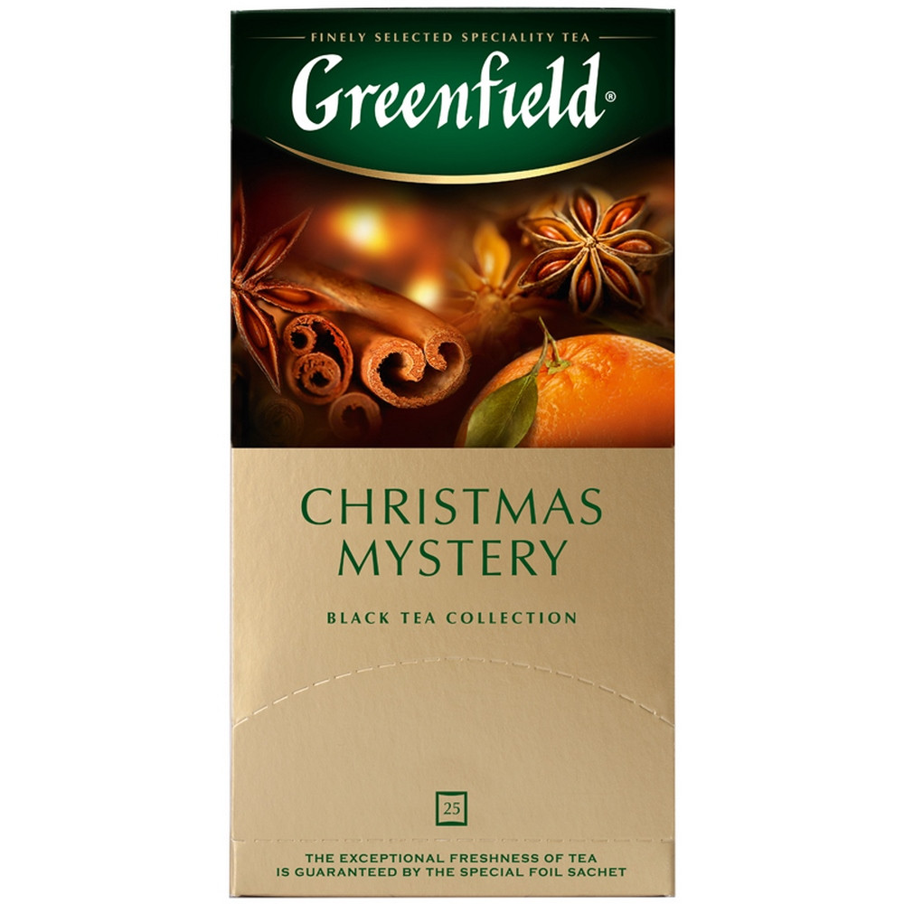 Чай Greenfield "Christmas Mystery", черный с пряностями, 25 фольг. пакетиков по 1,5г 0434-10 - фото 1 - id-p210243718