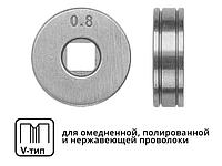 Ролик подающий ф 25/7 мм, шир. 7,5 мм, проволока ф 0,6-0,8 мм (V-тип) (для твердой проволоки: омедненная,