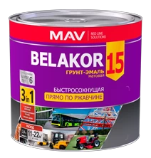 Грунт-эмаль BELAKOR 15 прямо по ржав. 3 в 1 быстросох. молотковая шоколадная 1,0л (0,9 кг) (9шт) - фото 1 - id-p210246957