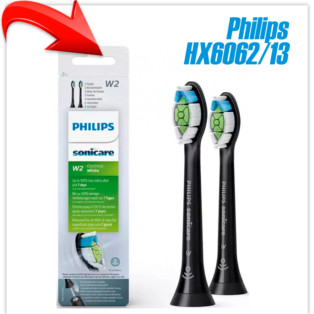 Сменная насадка Philips Sonicare W2 Optimal White HX6062/13 (2 шт)