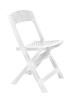 Складной стул с имитацией ротанга Asso белый