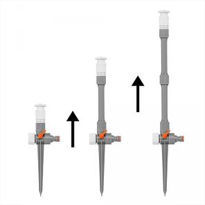 Разбрызгиватель WHITE LINE регулируемый 0-360° с краником и удлинительной вставкой 27см с колком, фото 2