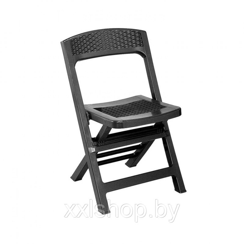 Складной стул с имитацией ротанга Asso антрацит - фото 1 - id-p210257641