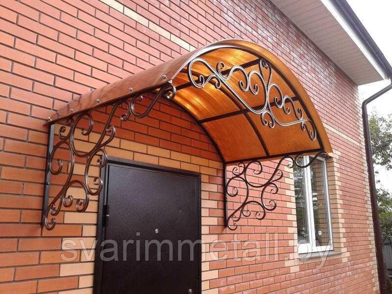 Козырек из поликарбоната, оранжевый (бронза)