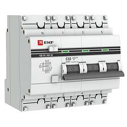 Дифференциальный автомат АД-32 3P+N 63А/30мА (хар. C, AC, электронный, защита 270В) 4.5кА EKF PROxim