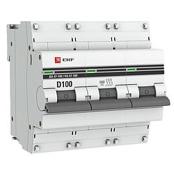 Автоматический выключатель 3P 100А (D) 10,0кА ВА 47-100 EKF PROxima