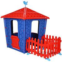 Детский игровой домик PILSAN Stone House с забором,Blue/Голубой,114*174*151 см 06443 ГОЛ