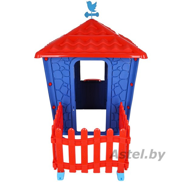 Детский игровой домик PILSAN Stone House с забором,Blue/Голубой,114*174*151 см 06443 ГОЛ - фото 2 - id-p210223358