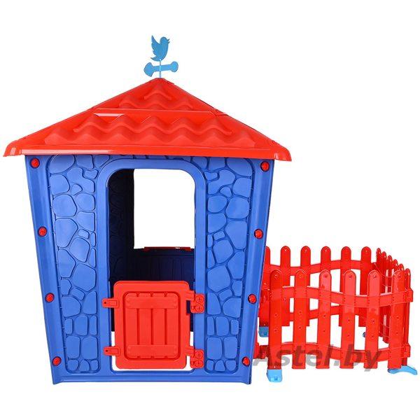 Детский игровой домик PILSAN Stone House с забором,Blue/Голубой,114*174*151 см 06443 ГОЛ - фото 3 - id-p210223358