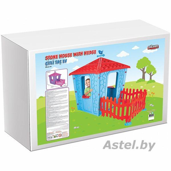Детский игровой домик PILSAN Stone House с забором,Blue/Голубой,114*174*151 см 06443 ГОЛ - фото 6 - id-p210223358