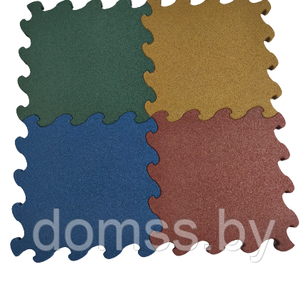 Резиновая плитка Puzzle 500*500*20мм черный серый коричневый синий зеленый красный оранжевый желтый