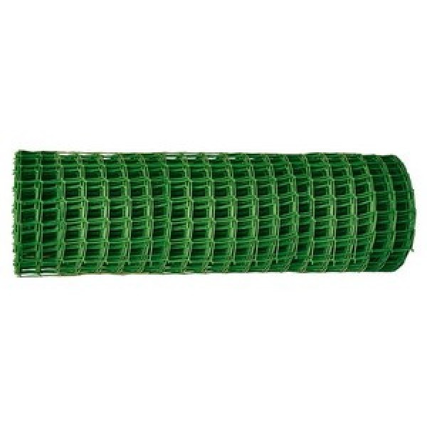 64516 Решетка заборная в рулоне, 1*20м, ячейка 50*50мм, пластиковая, зеленая