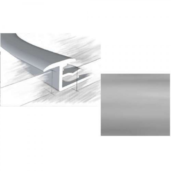 314-01М Т-образный профиль с возможностью изгибания для стыковки плитки и ламината 14*9мм серебро - фото 1 - id-p210281964