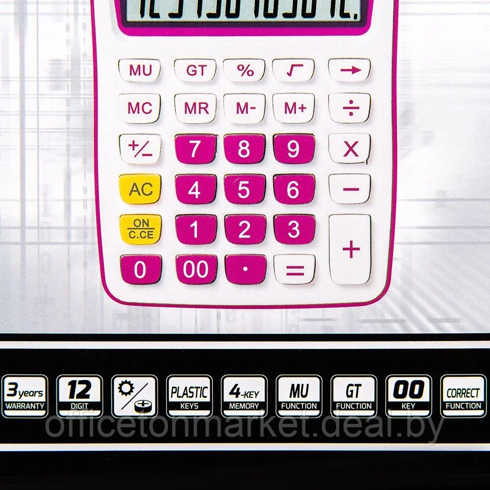 Калькулятор настольный Rebell "SDC-912VL/BL", 12-разрядный, фиолетовый - фото 3 - id-p191292930