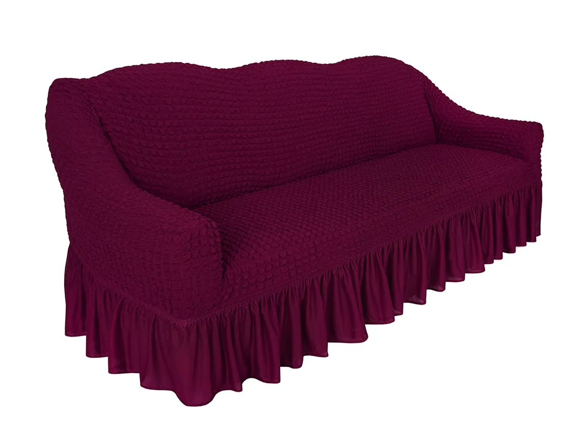 Чехол на диван 3х местный либо 2х местный + 2 кресла. Бордовый - фото 4 - id-p210295970