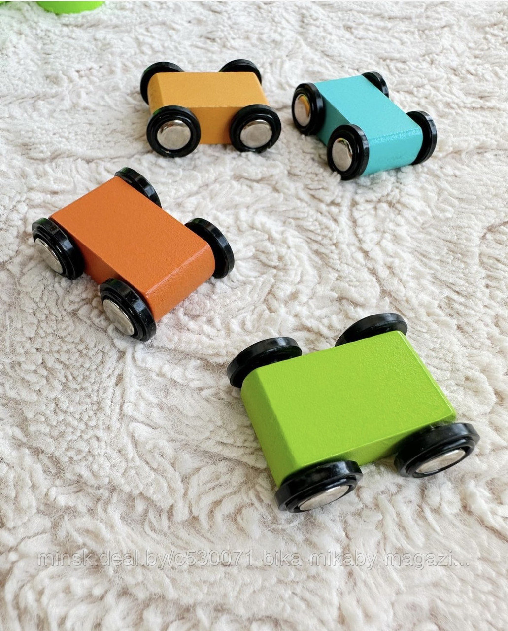 Детская деревянная игрушка «Автотрек спуск» с 4 машинками - фото 2 - id-p210295977