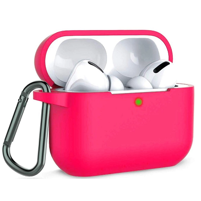 Чехол для наушников Silicone case ярко-розовый для Apple AirPods Pro - фото 1 - id-p210296035