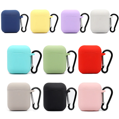 Силиконовый чехол для наушников Silicone Case черный для Apple AirPods 1/2 - фото 2 - id-p210296055