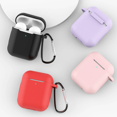 Силиконовый чехол для наушников Silicone Case черный для Apple AirPods 1/2 - фото 3 - id-p210296055