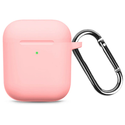 Силиконовый чехол для наушников Silicone Case розовый для Apple AirPods 1/2 - фото 1 - id-p210296057