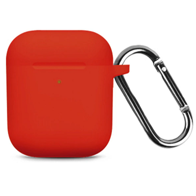 Силиконовый чехол для наушников Silicone Case красный для Apple AirPods 1/2 - фото 1 - id-p210296059