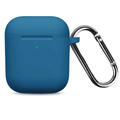 Силиконовый чехол для наушников Silicone Case синий для Apple AirPods 1/2 - фото 1 - id-p210296061