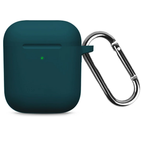 Силиконовый чехол для наушников Silicone Case зеленый для Apple AirPods 1/2 - фото 1 - id-p210296063