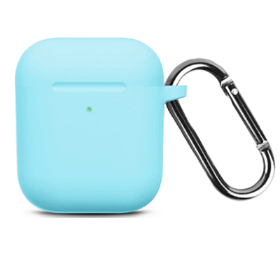 Силиконовый чехол для наушников Silicone Case голубой для Apple AirPods 1/2 - фото 1 - id-p210296064