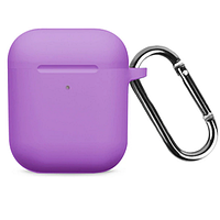 Силиконовый чехол для наушников Silicone Case фиолетовый для Apple AirPods 1/2