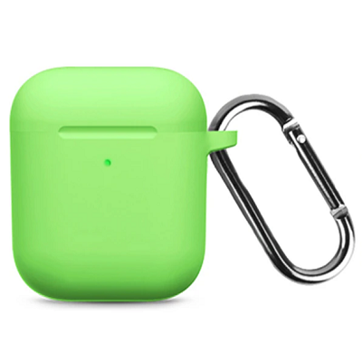 Силиконовый чехол для наушников Silicone Case салатовый для Apple AirPods 1/2 - фото 1 - id-p210296067