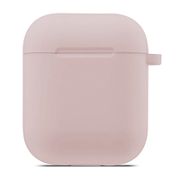 Силиконовый чехол для наушников Silicone Case светло-розовый для Apple AirPods 1/2